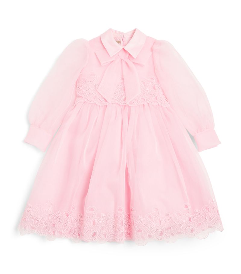 Elie Saab Junior Elie Saab Junior Tulle Embroidered Bow Dress (4-10 Years)