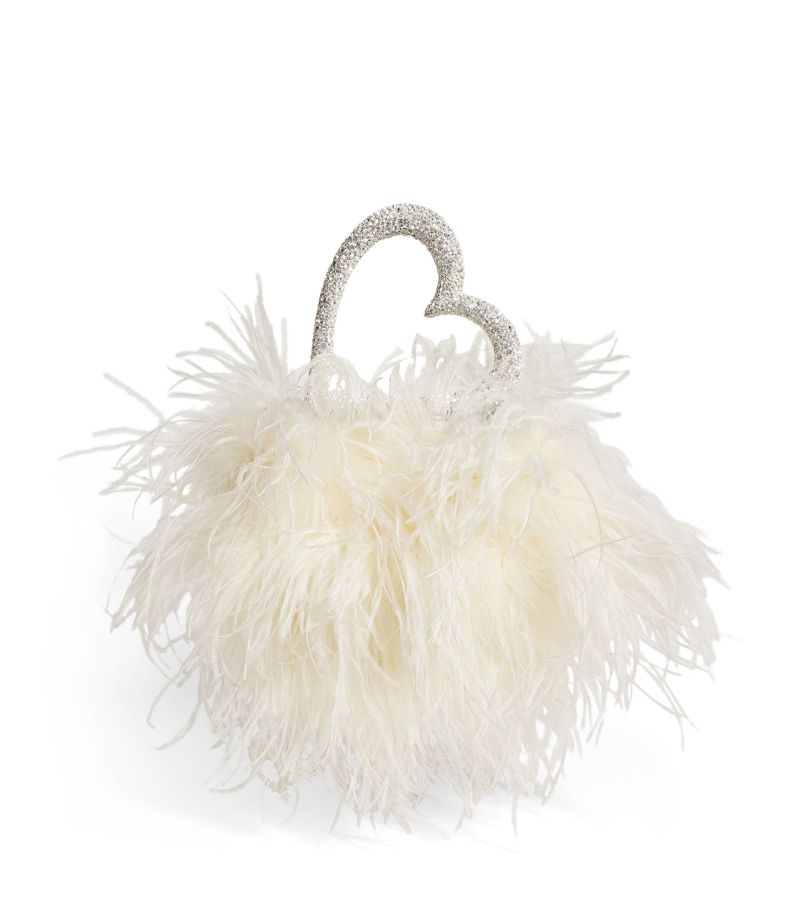 L'Alingi L'Alingi Crystal-Embellished Feather Clutch Bag