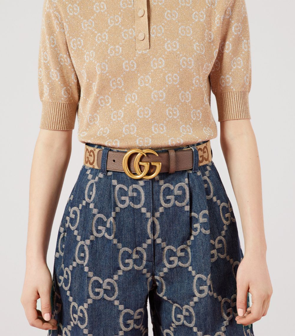 Gucci Gucci Jumbo Gg Marmont Logo Belt