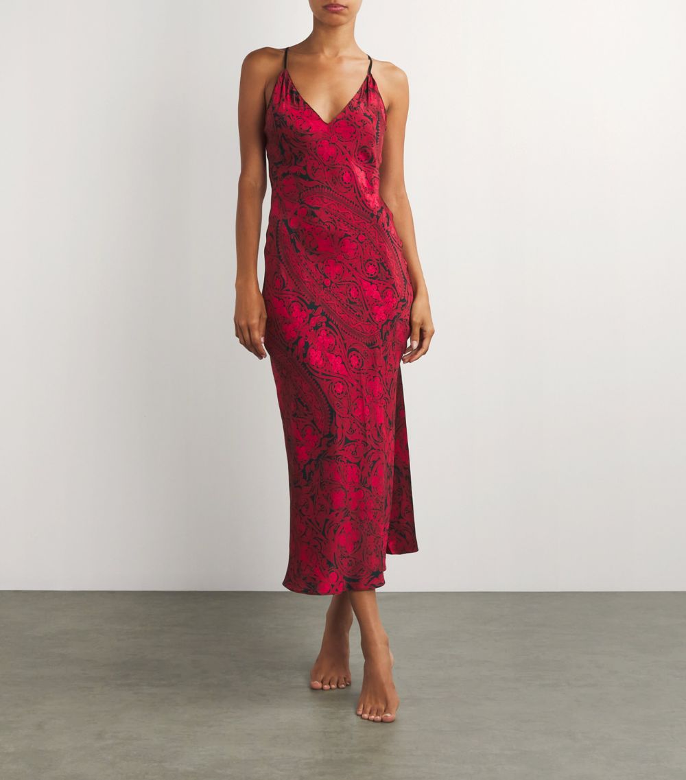  Natori Silk Printed Slip Dress