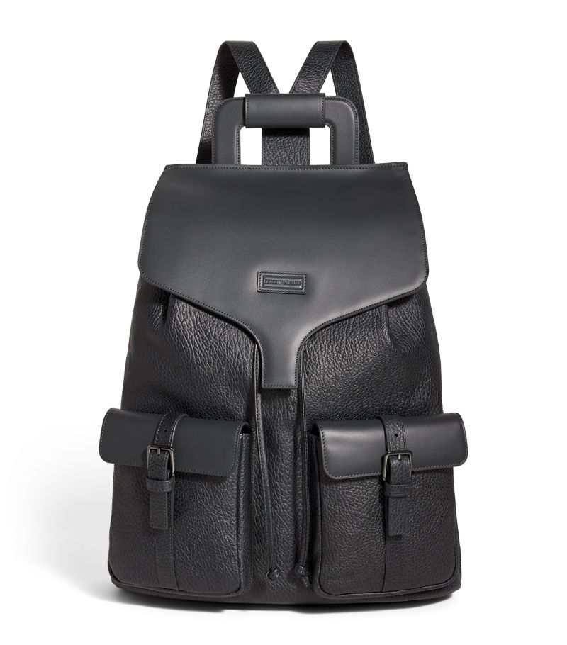 Emporio Armani Emporio Armani Leather Twin-Pocket Backpack