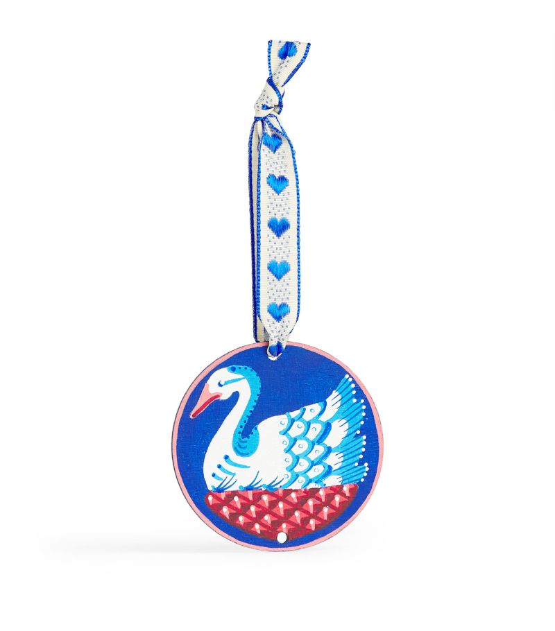 Harrods Harrods Wooden Swan Bauble