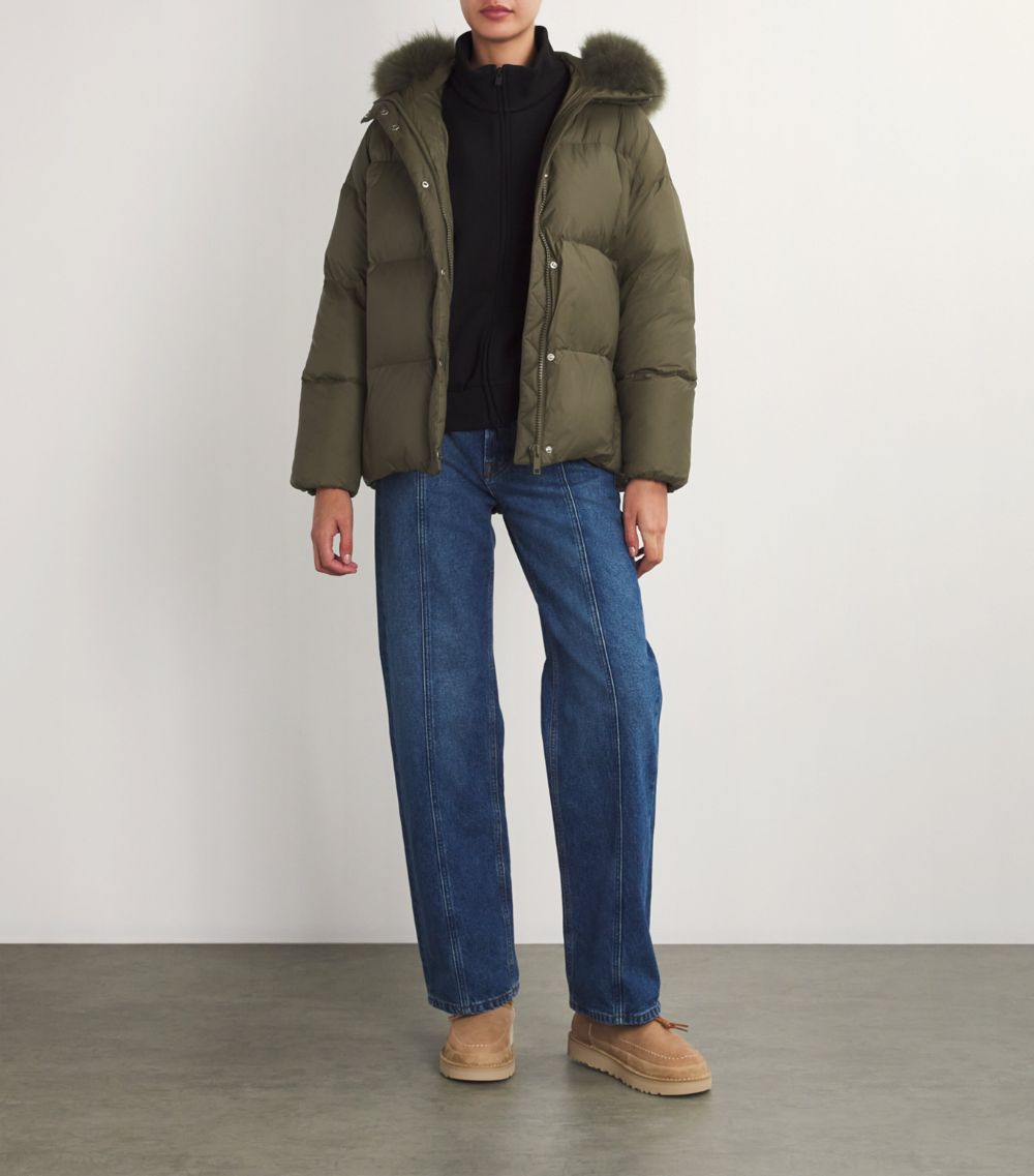  Yves Salomon Army Lambswool-Trim Down Jacket