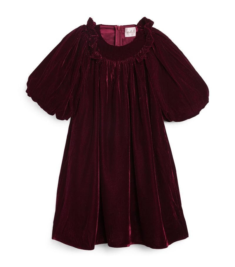  Petite Amalie Velvet Puff-Sleeve Dress (4-16 Years)