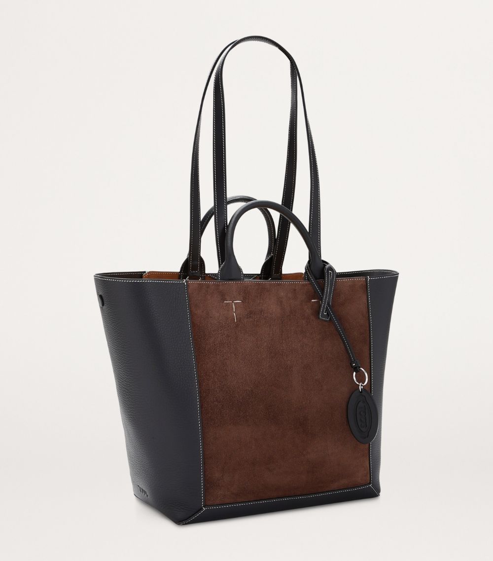 Tod's Tod'S Suede-Leather Double Up Shopper Bag