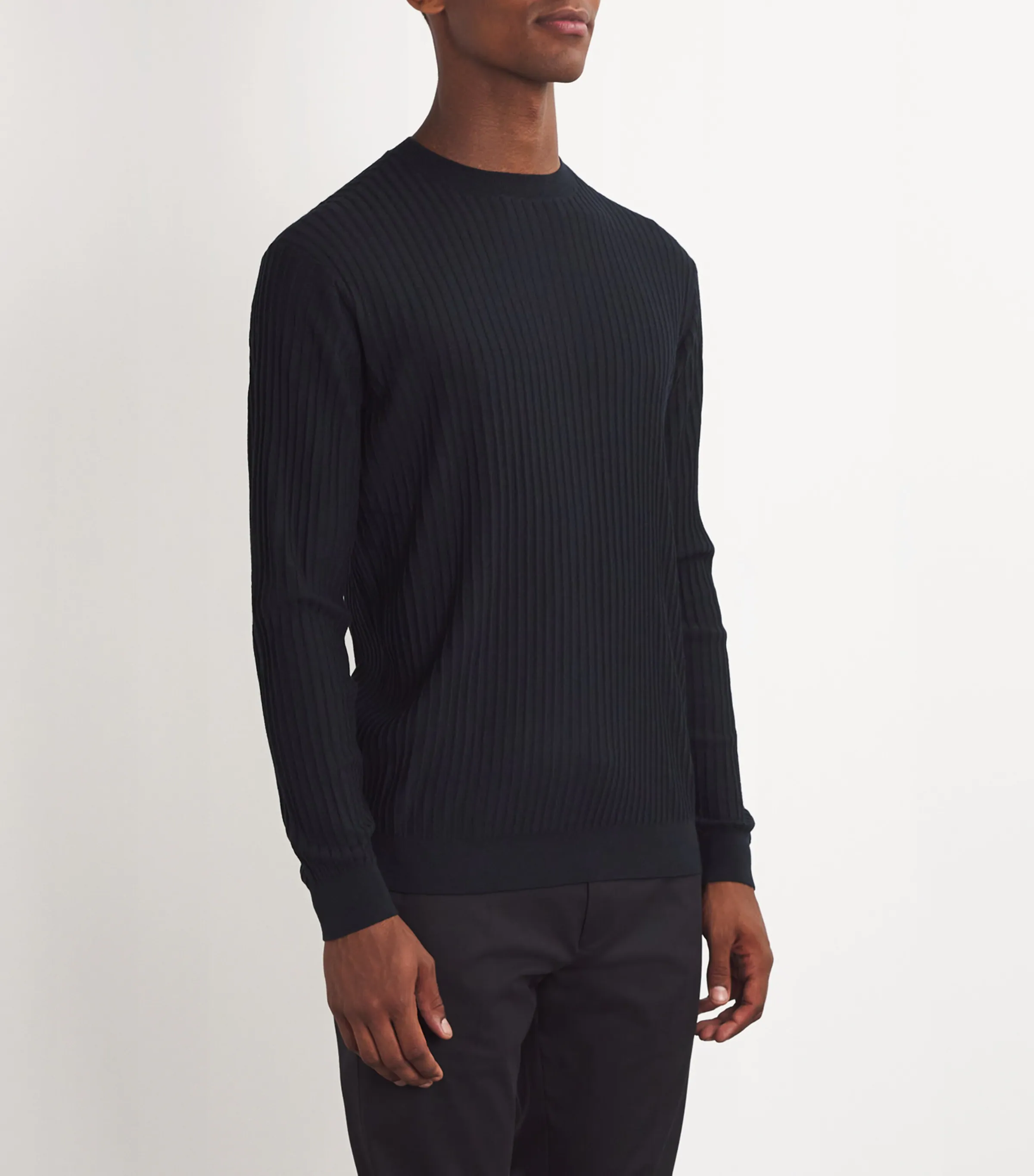 Emporio Armani Emporio Armani Virgin Wool-Blend Ribbed Sweater