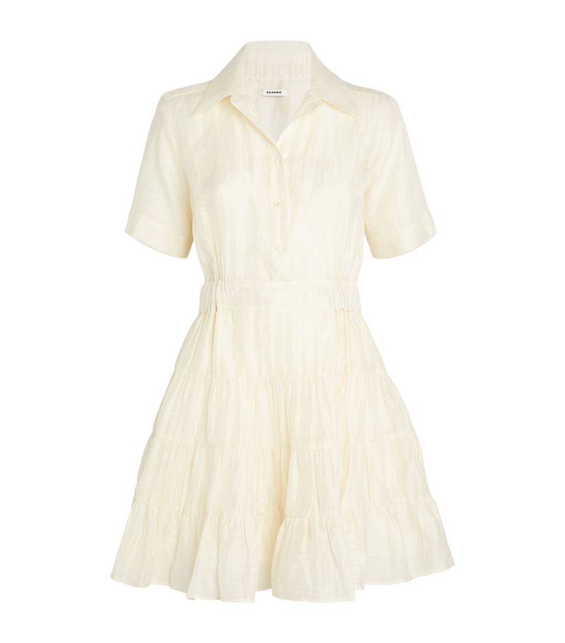  Sandro Linen-Blend Mini Dress