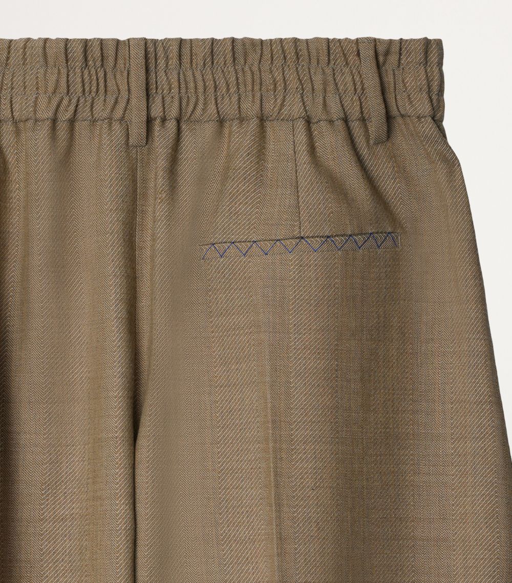 Burberry Burberry Wool Herringbone Tailored Trousers