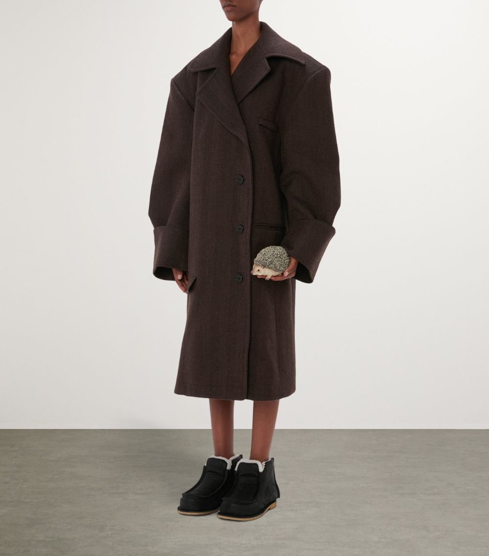 Jw Anderson Jw Anderson Wool-Blend Oversized Overcoat