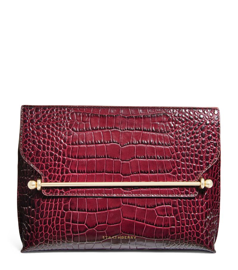 Strathberry Strathberry Croc-Embossed Leather Stylist Clutch Bag