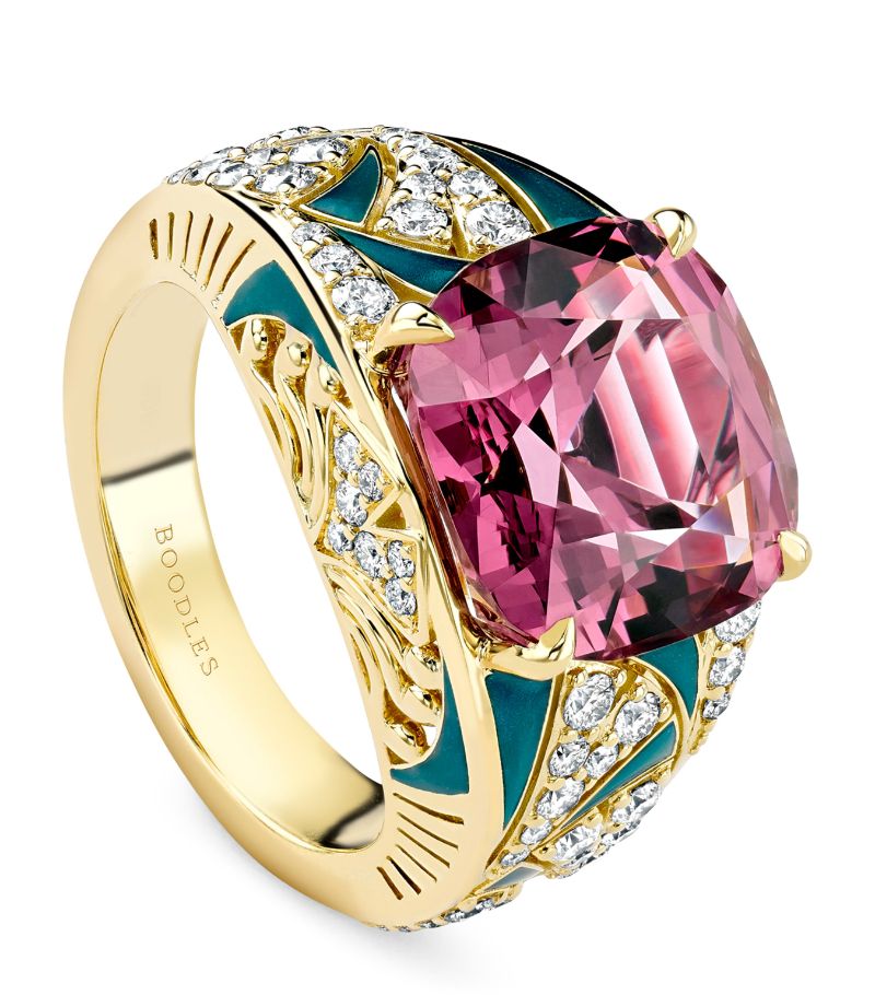Boodles Boodles Yellow Gold, Purple Garnet And Diamond A Family Journey Prague Ring