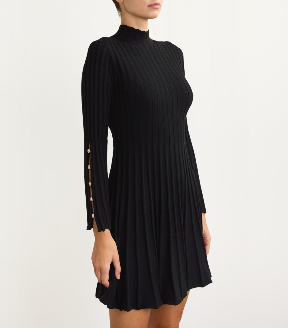  Maje High-Neck Knitted Mini Dress