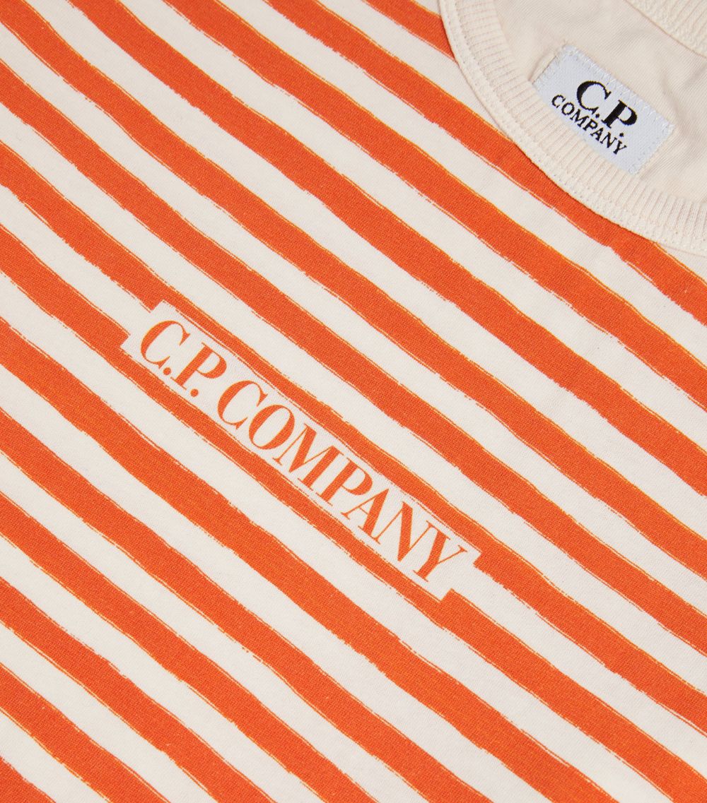 C.P. Company Kids C.P. Company Kids Cotton Striped Logo T-Shirt (4-14 Years)