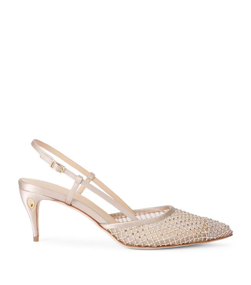 Jennifer Chamandi Jennifer Chamandi Leather Mario Embellished Mesh Pumps 65