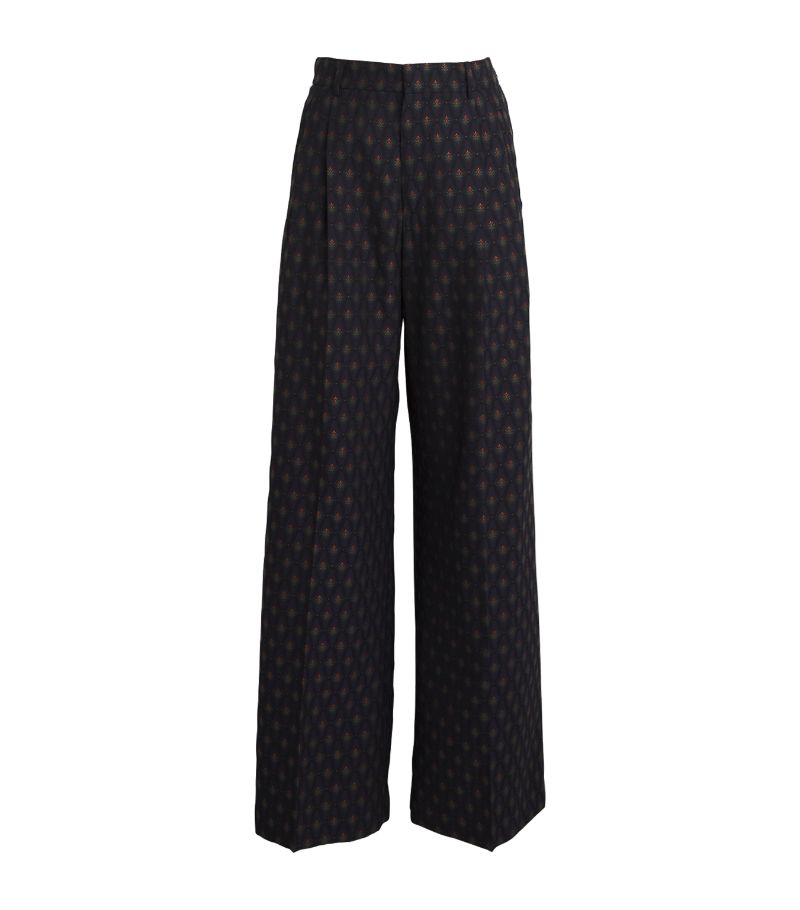 Etro Etro Wool-Cotton Jacquard Trousers