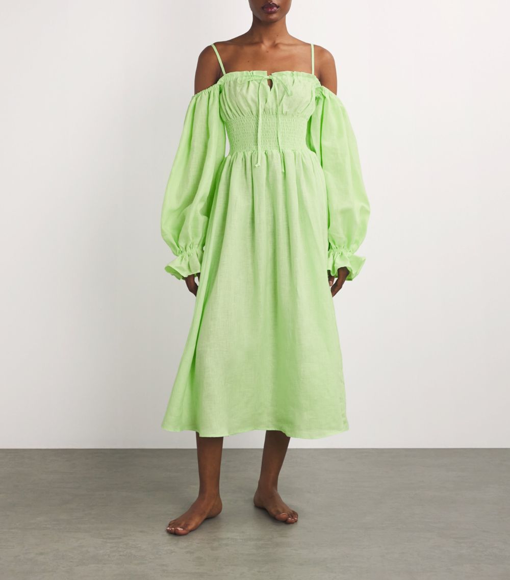 SLEEPER Sleeper Linen Cancan Maxi Dress