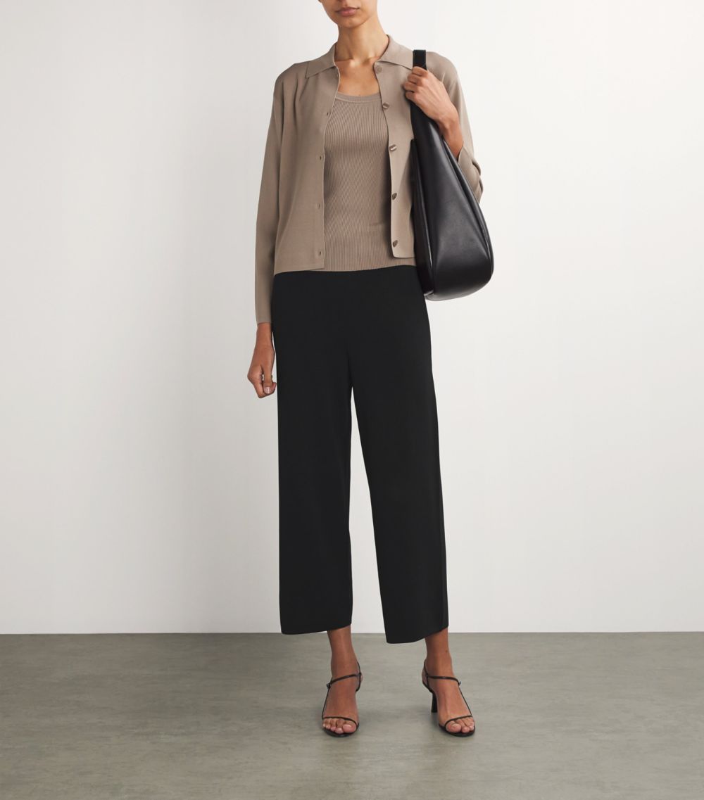 Max Mara Leisure Max Mara Leisure Knitted Cropped Wide-Leg Trousers