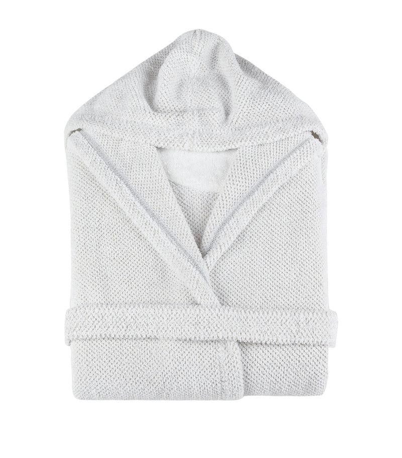 Graccioza Graccioza Cotton-Linen Waffle Hooded Bathrobe (Large/Extra Large)