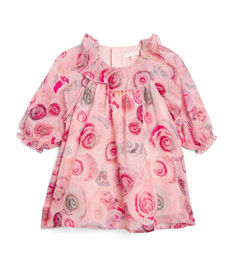 Chloé Kids Chloé Kids Wool Printed Smock Dress (24-36 Months)