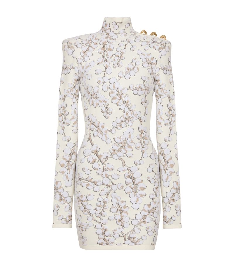 Balmain Balmain Jacquard Redcurrant Mini Dress