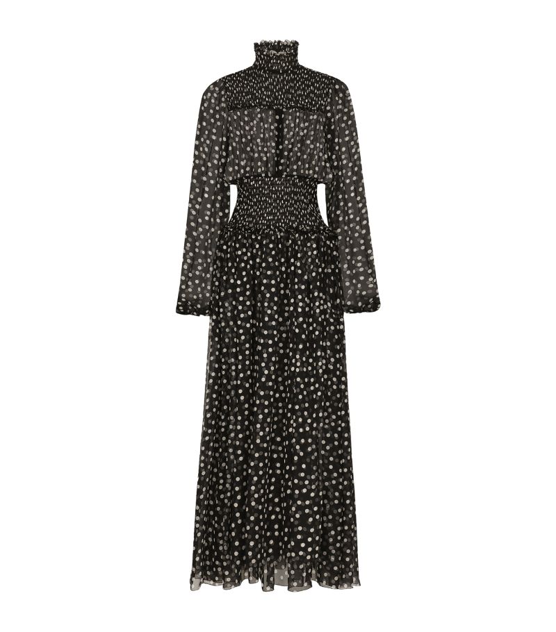 Dolce & Gabbana Dolce & Gabbana Silk Polka-Dot Maxi Dress