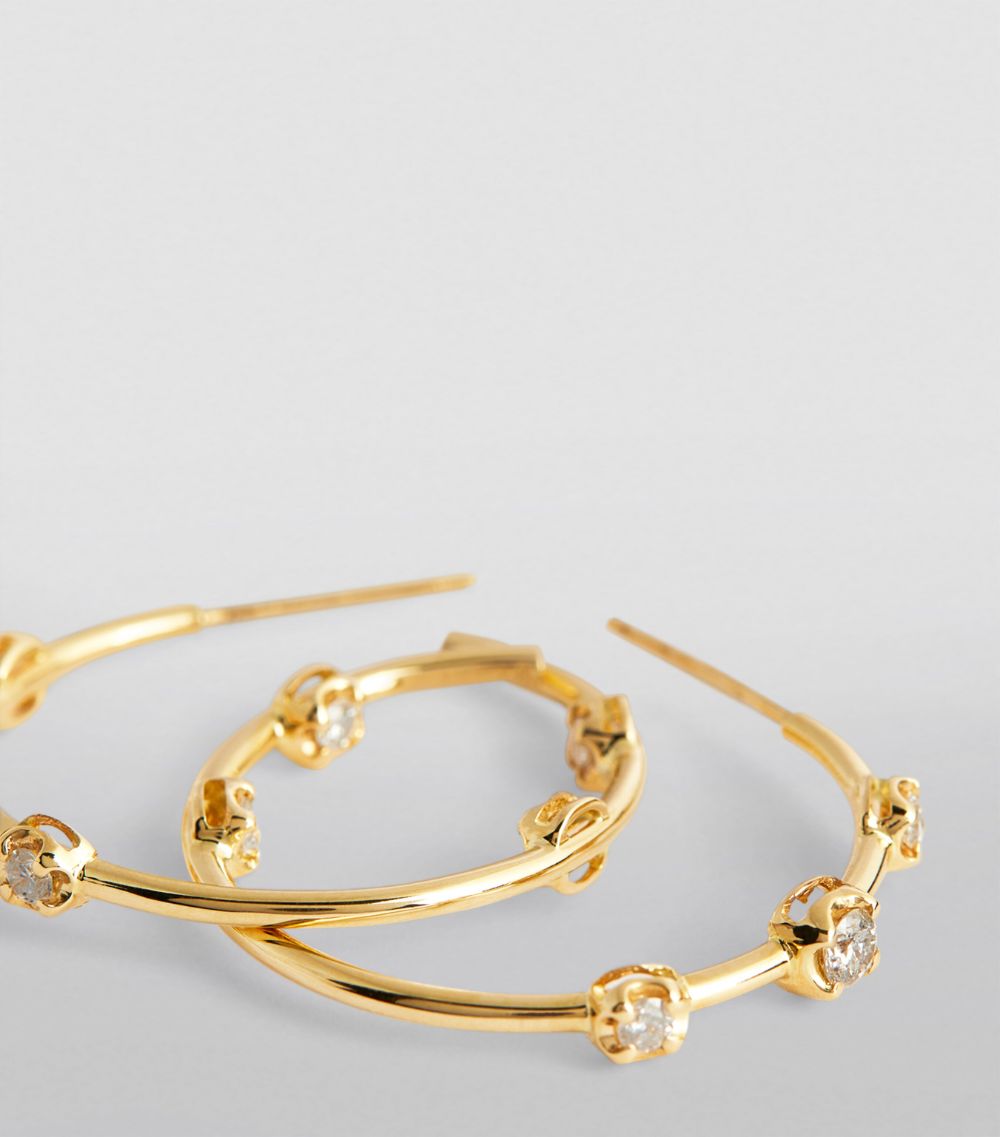 Jacquie Aiche Jacquie Aiche Yellow Gold And Diamond Sophia Hoop Earrings