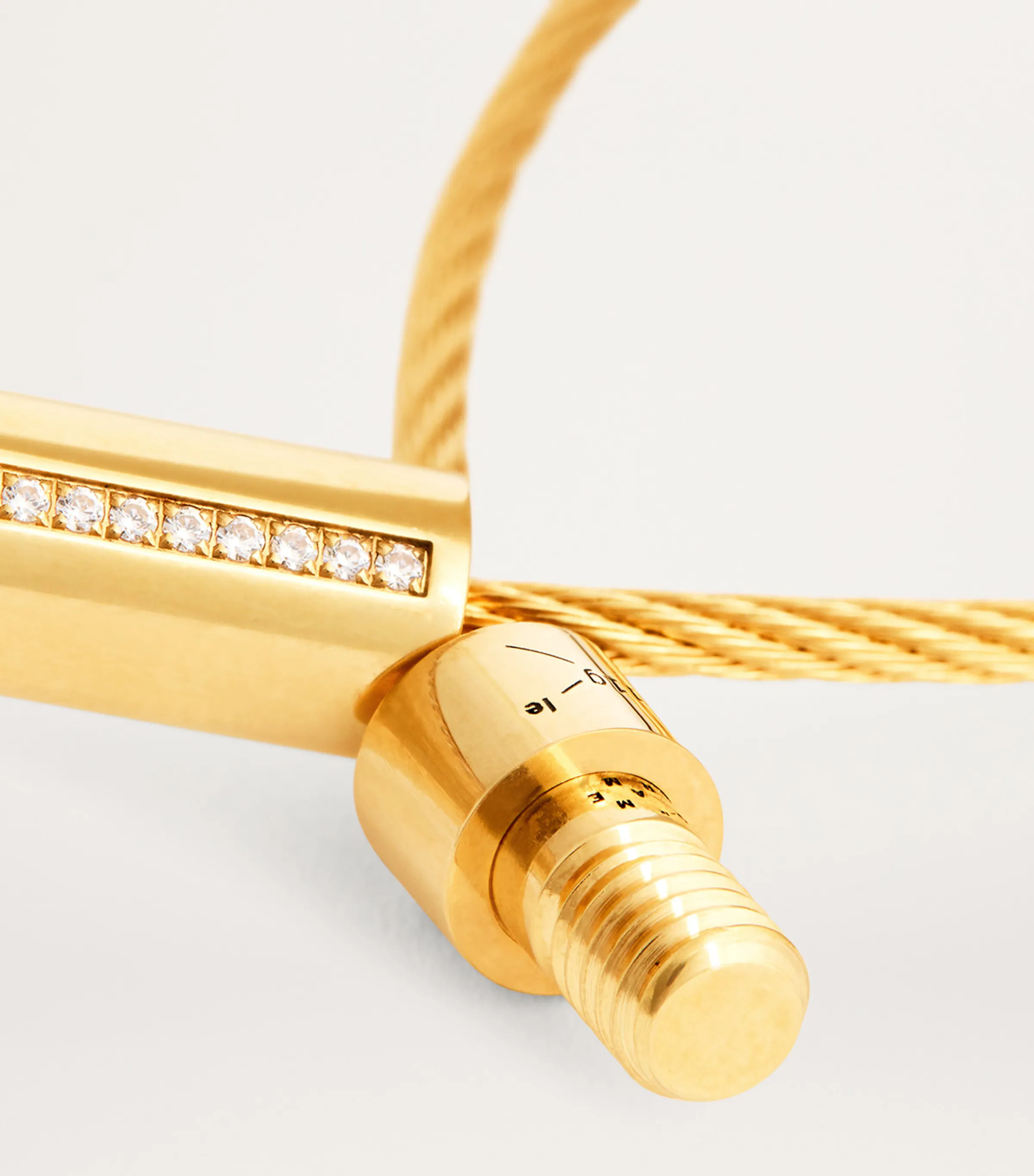  Le Gramme Yellow Gold and Diamond Cable Bracelet