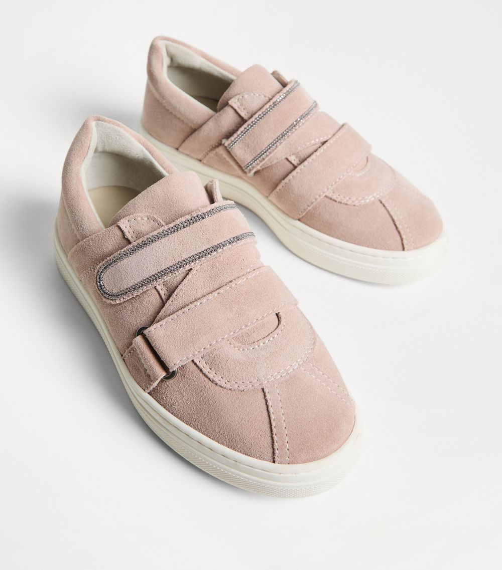 Brunello Cucinelli Kids Brunello Cucinelli Kids Leather Monili-Trim Sneakers