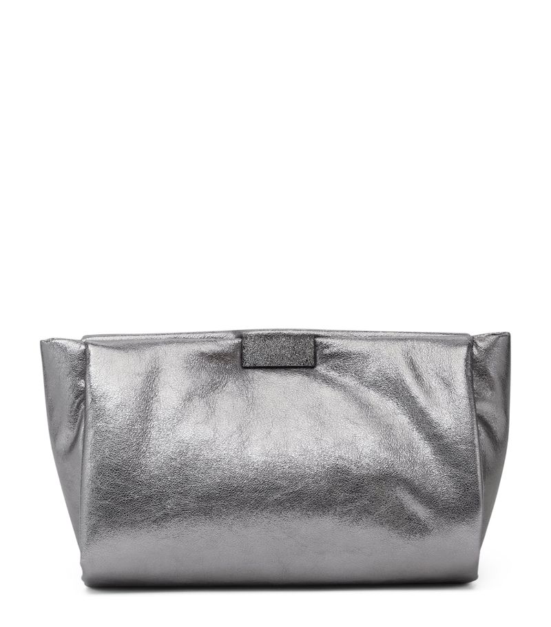 Brunello Cucinelli Brunello Cucinelli Metallic Leather Wet Effect Clutch Bag