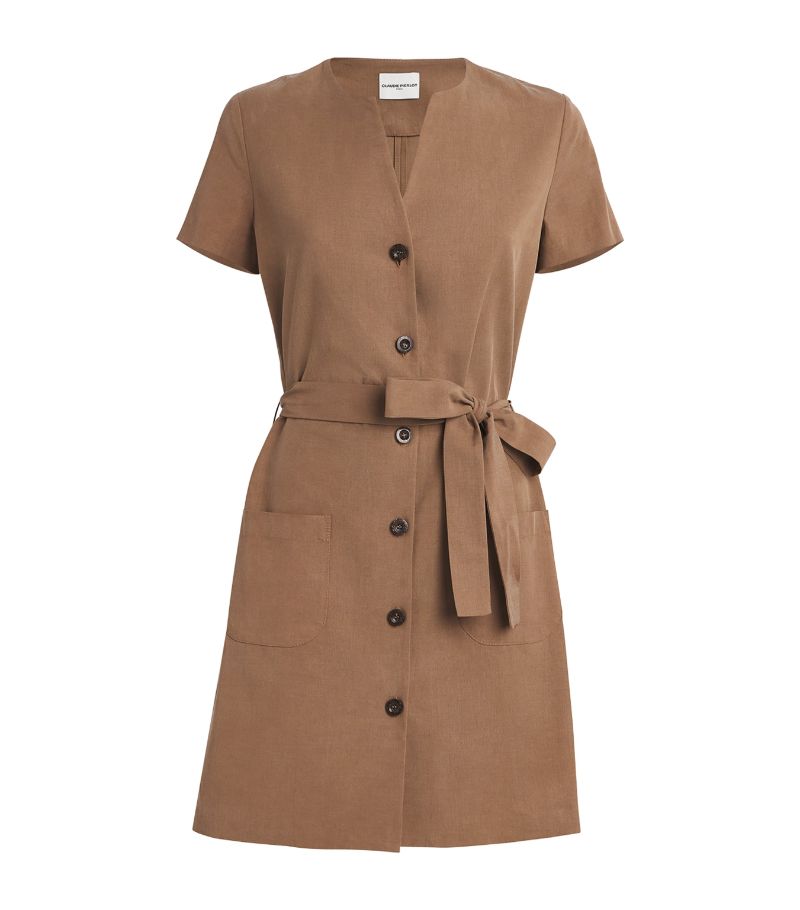  Claudie Pierlot Cotton-Blend Belted Mini Dress