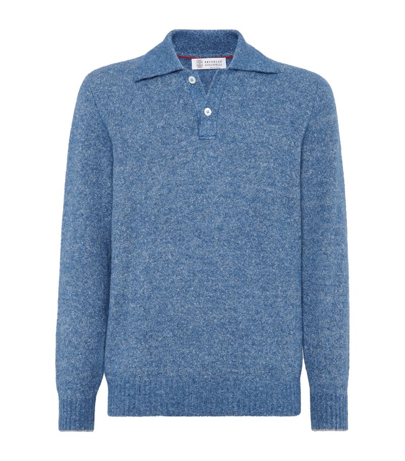 Brunello Cucinelli Brunello Cucinelli Alpeca-Blend Flecked Polo Sweater