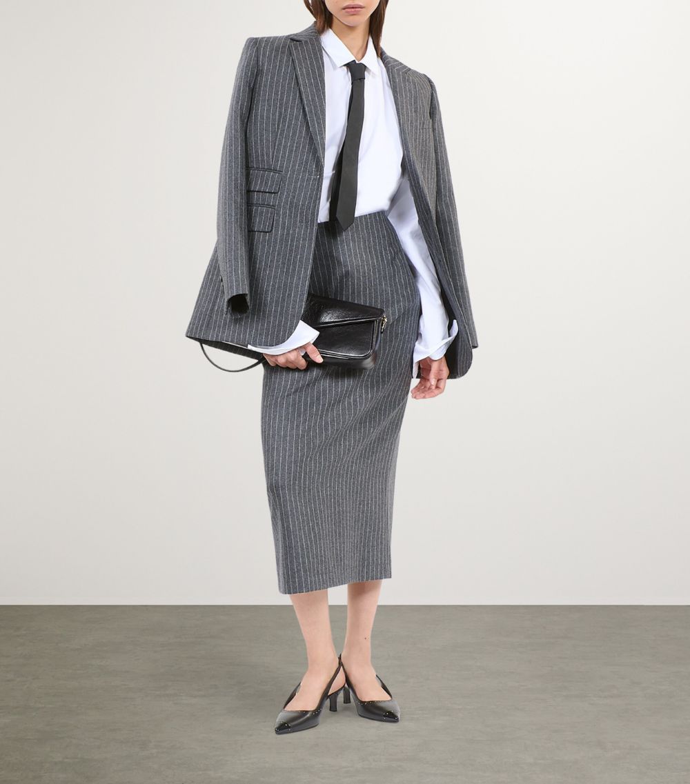 The Kooples The Kooples Wool-Cashmere Pinstripe Pencil Skirt