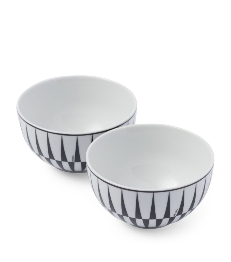 Prada Prada Set Of 2 Stripes Cereal Bowls (12Cm)