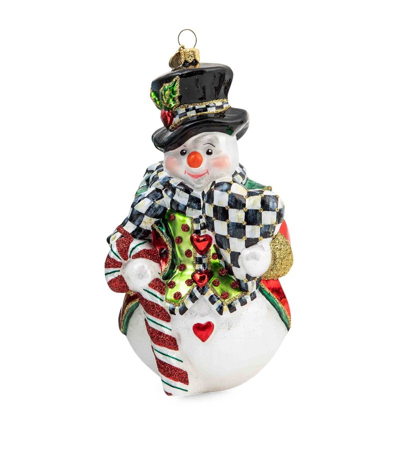 Mackenzie-Childs MacKenzie-Childs Glass Candy Cane Snowman Tree Decoration