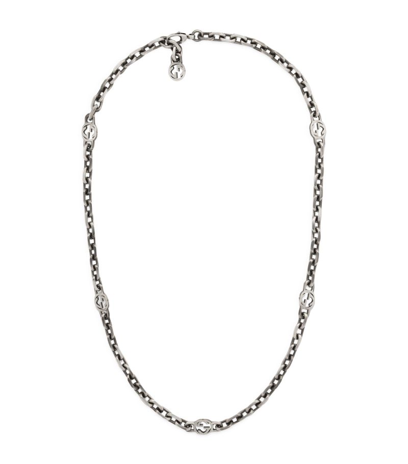 Gucci Gucci Sterling Silver Interlocking G Necklace