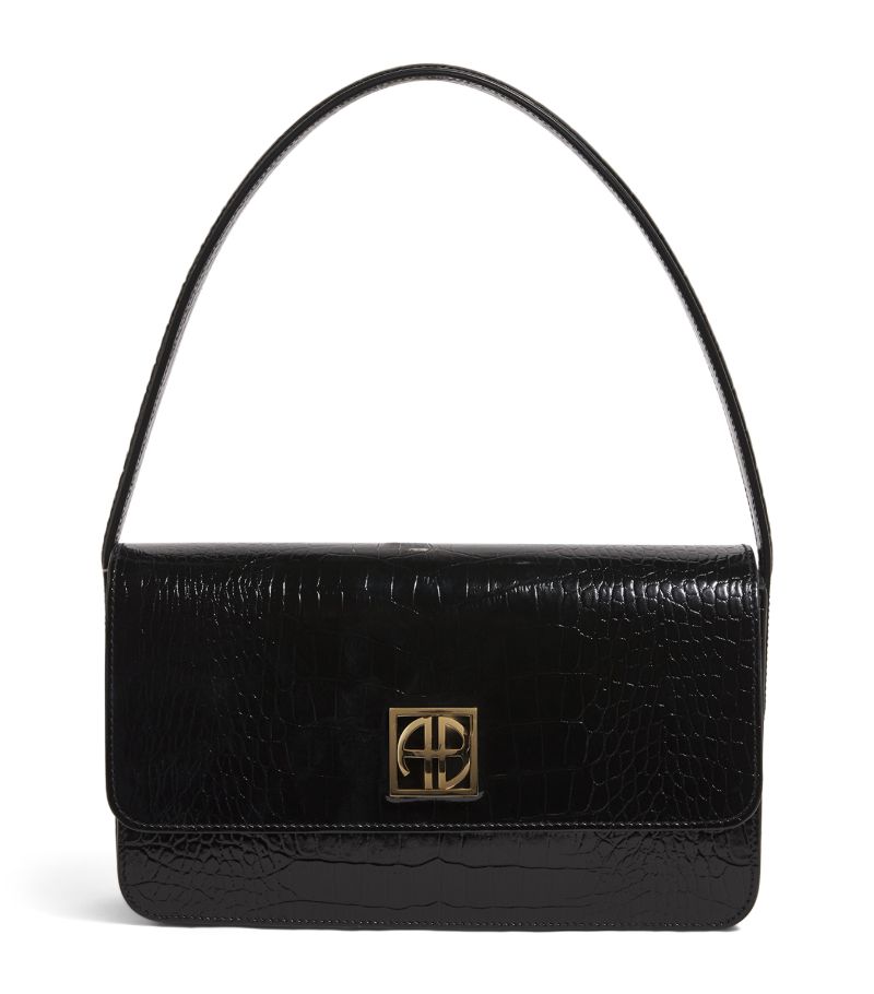 Anine Bing Anine Bing Croc-Embossed Leather Shoulder Bag