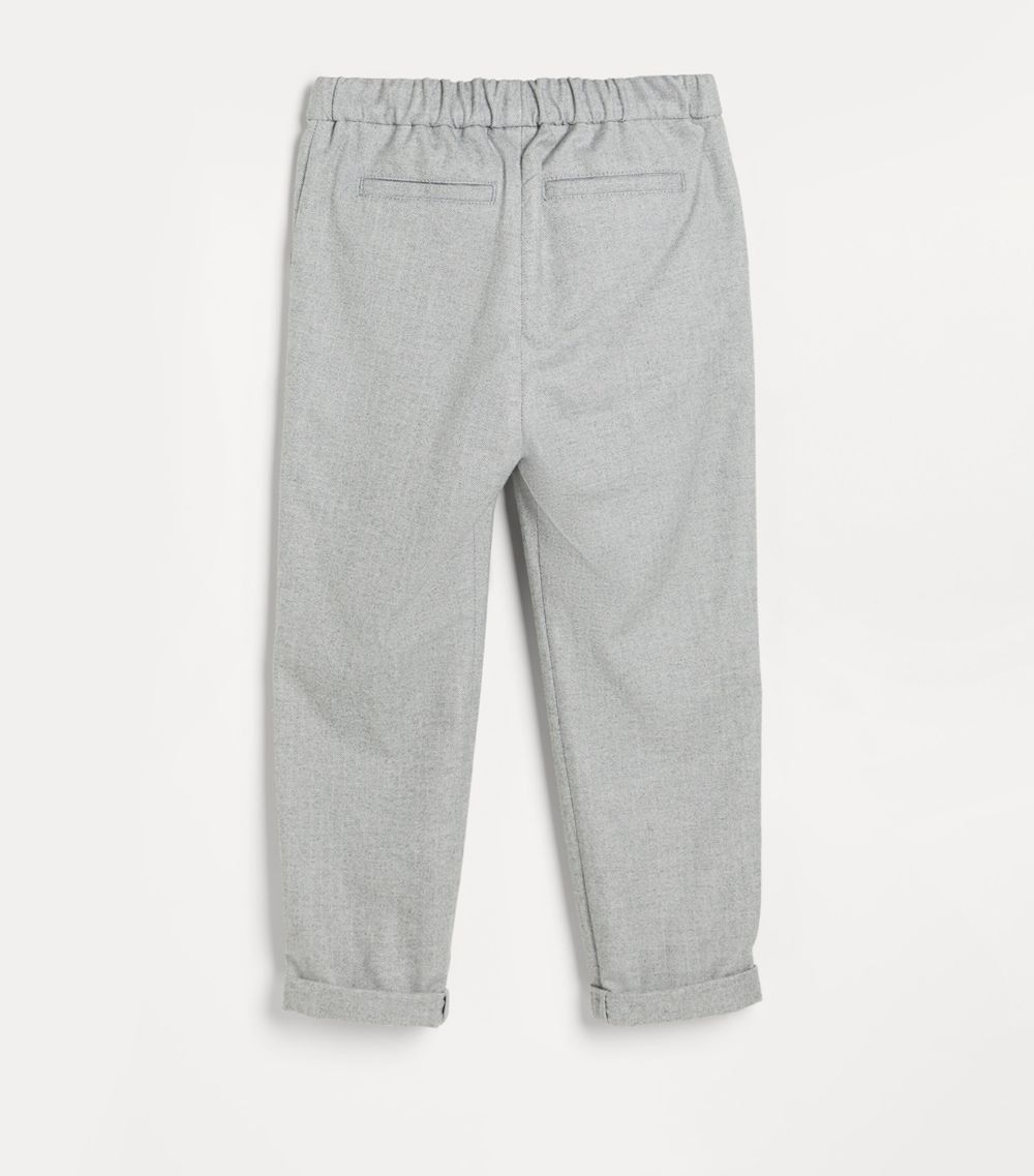 Brunello Cucinelli Kids Brunello Cucinelli Kids Cotton Flannel Drawstring Trousers