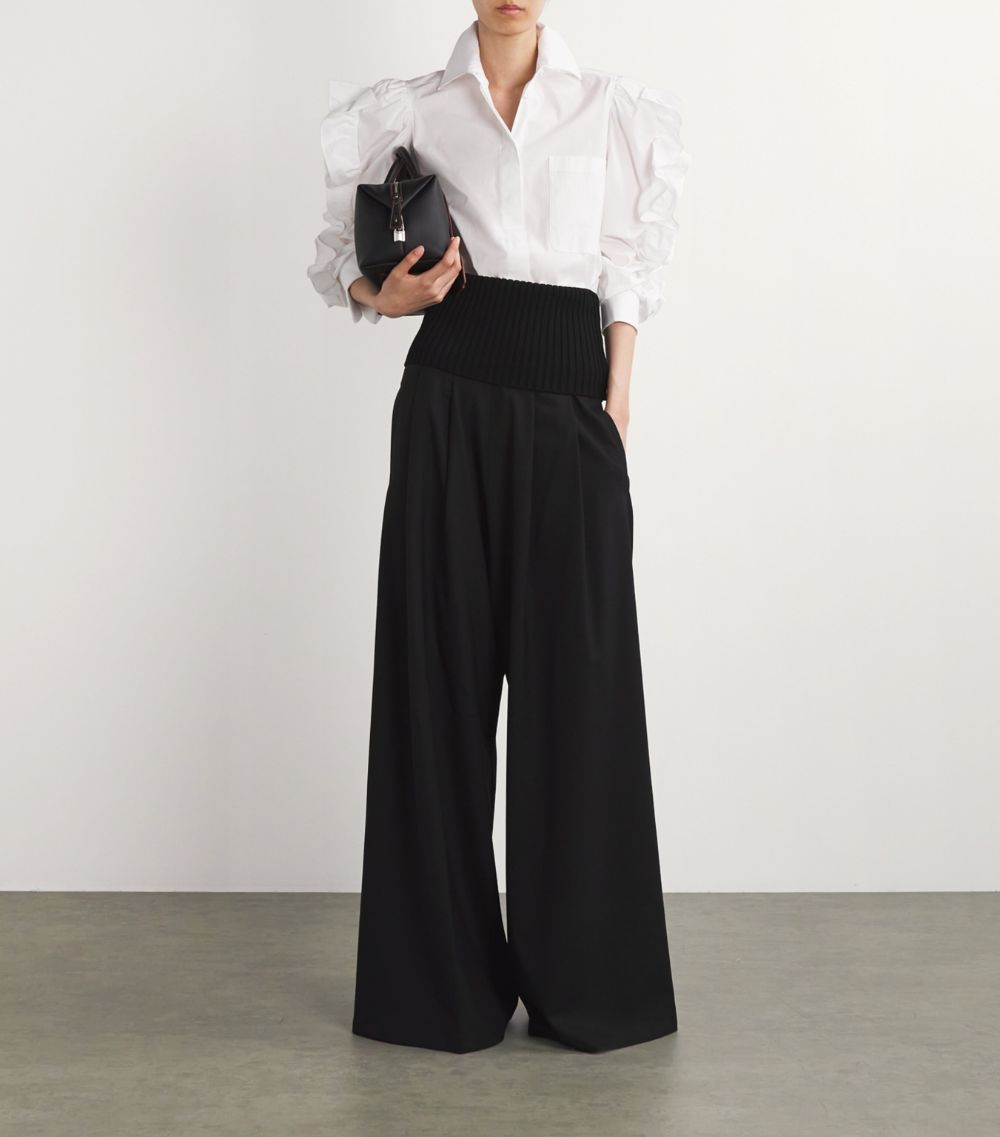 Max Mara Max Mara Stretch-Wool Wide-Leg Trousers