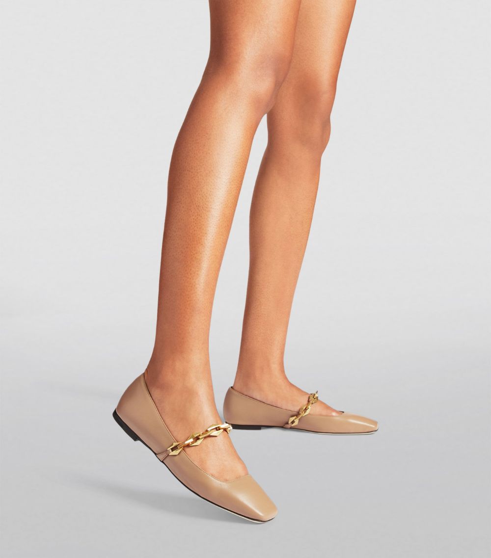 Jimmy Choo Jimmy Choo Diamond Tilda Leather Ballet Flats