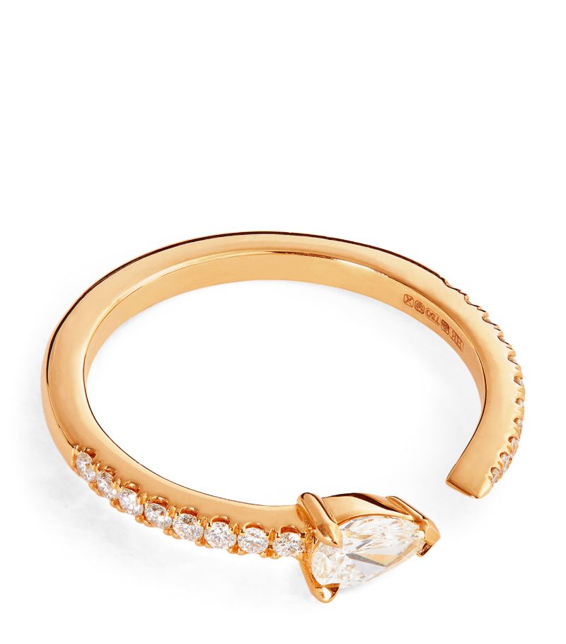 Engelbert Engelbert Yellow Gold Diamond Pavé Drop Links Ring