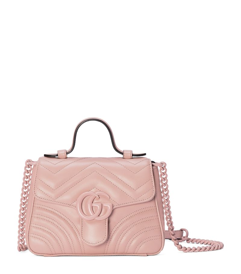 Gucci Gucci Leather Mini Gg Marmont Top-Handle Bag