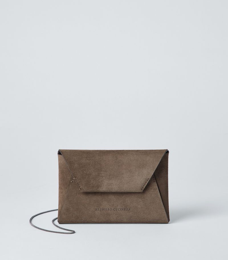 Brunello Cucinelli Brunello Cucinelli Suede Envelope Shoulder Bag