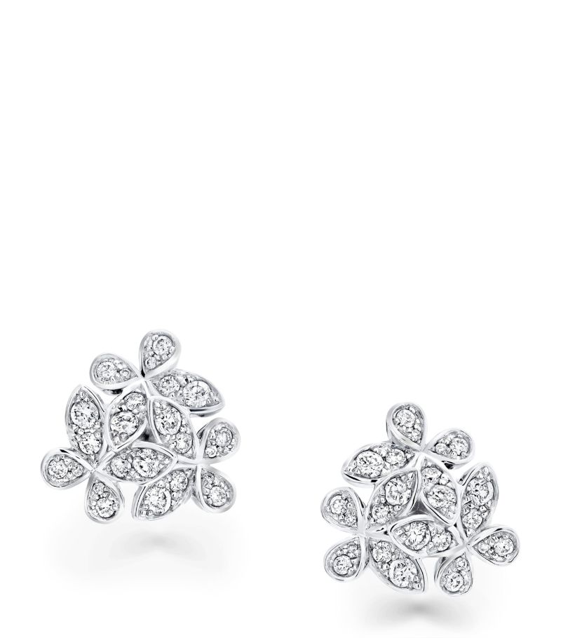 Graff Graff Mini White Gold And Diamond Triple Butterfly Earrings