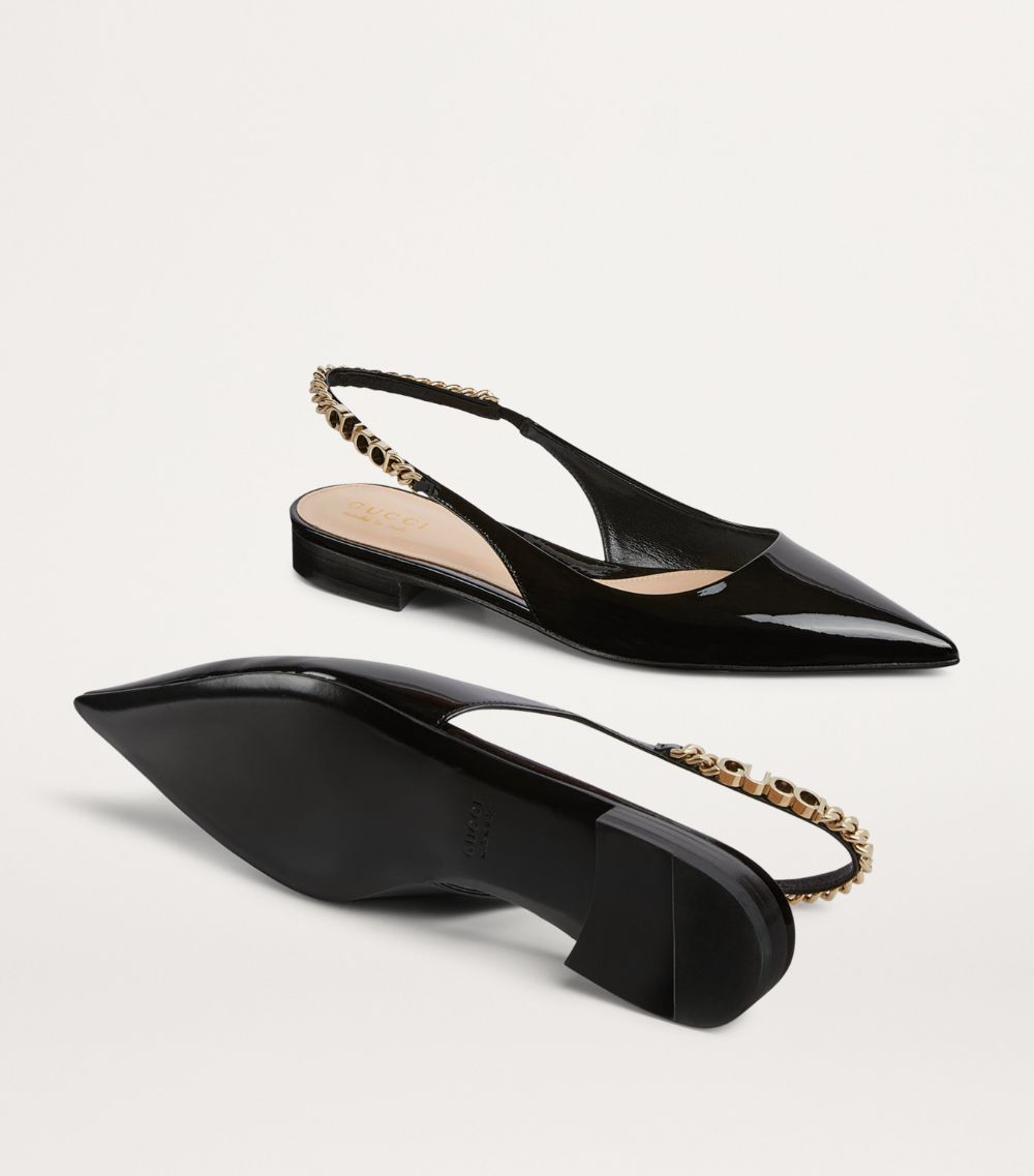 Gucci Gucci Leather Signoria Ballet Flat