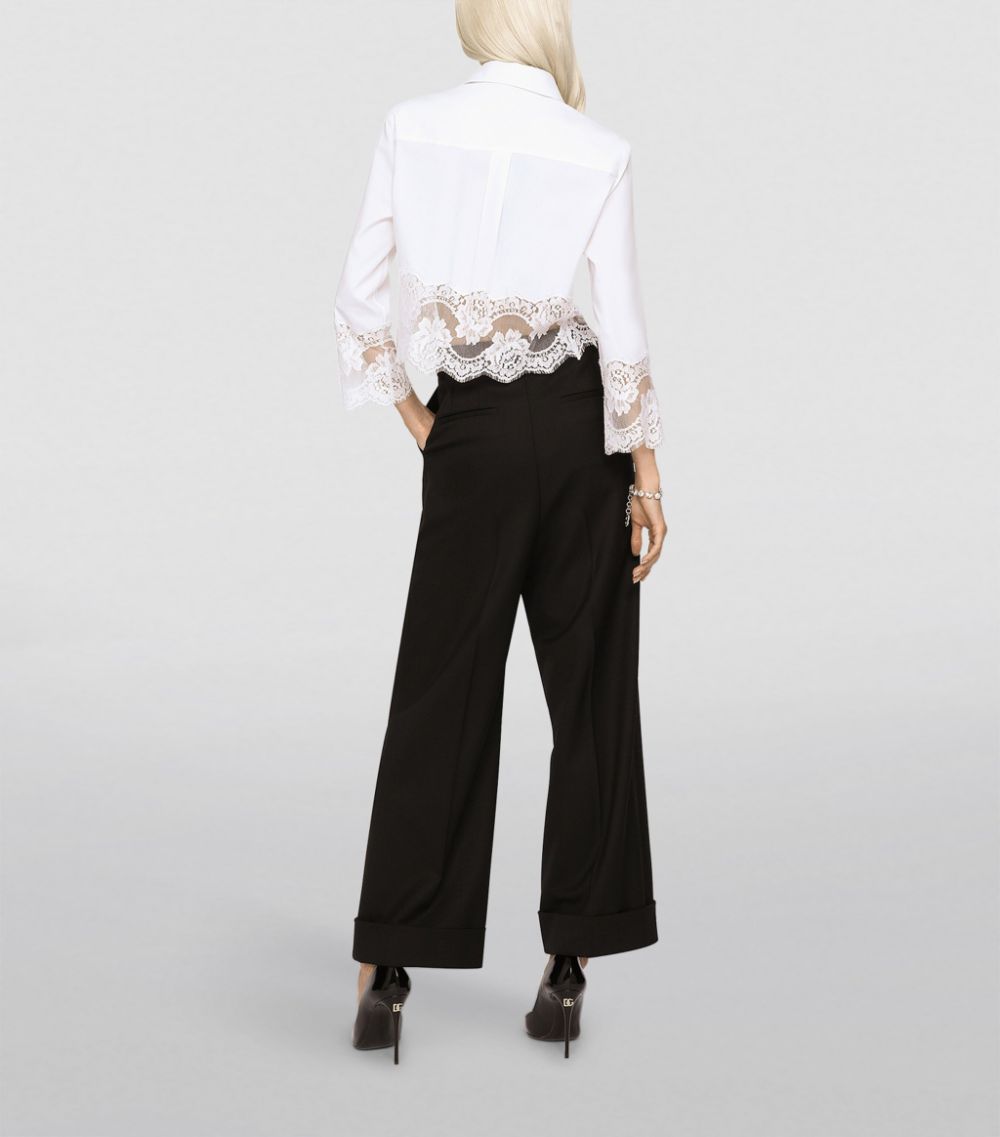 Dolce & Gabbana Dolce & Gabbana Cropped Lace-Trim Shirt