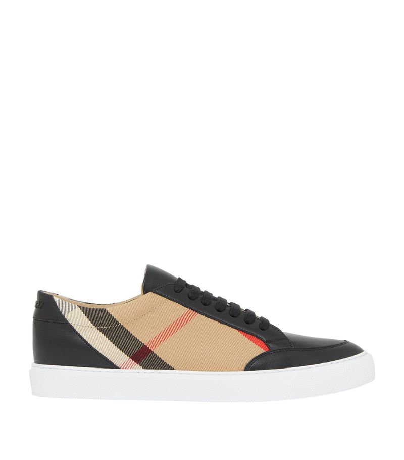 Burberry Burberry Leather-Trimmed House Check Sneakers