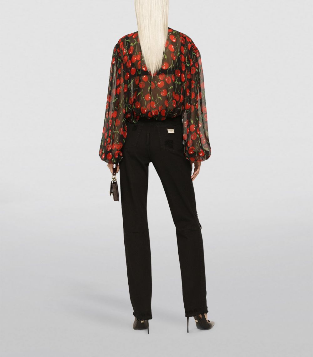 Dolce & Gabbana Dolce & Gabbana Silk Cherry Print Blouse