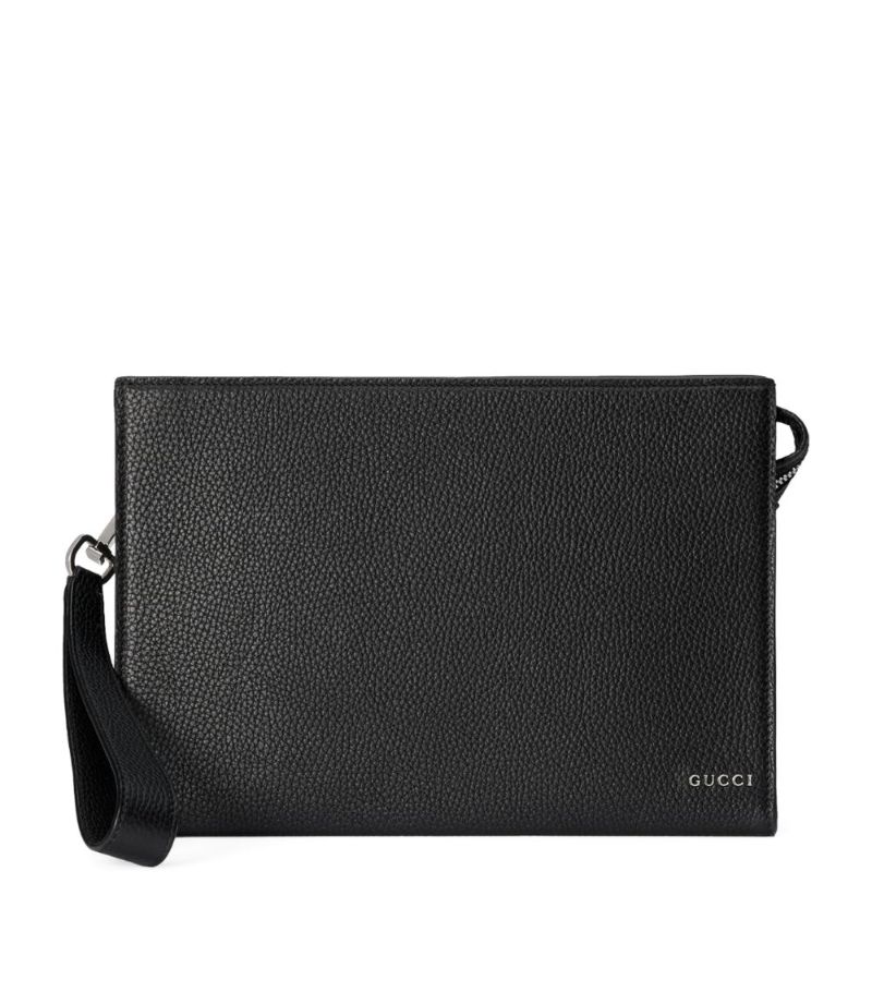 Gucci Gucci Leather Logo Pouch