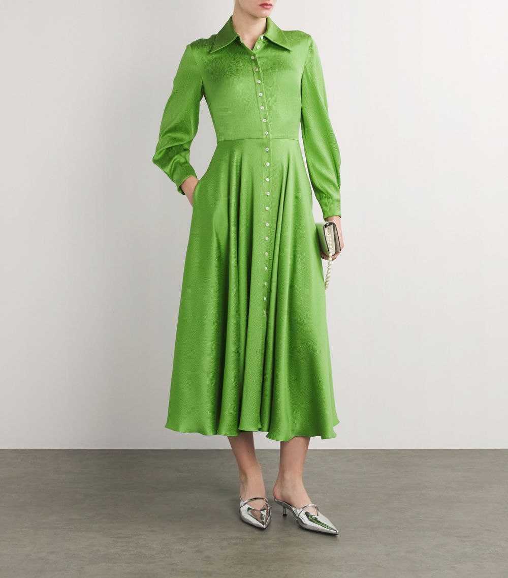  Laura Green Silk Astrid Midi Dress