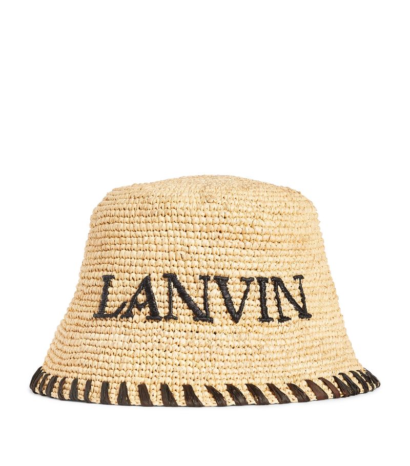 Lanvin Lanvin Raffia Logo Bucket Hat